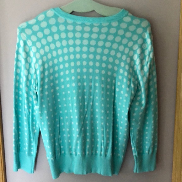 Aqua & White Polka Dot Cardigan - Picture 2 of 5